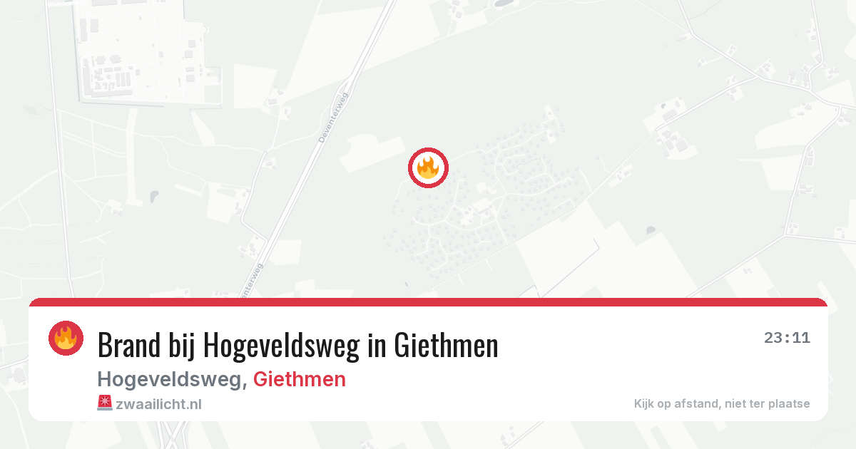 Brand bij Hogeveldsweg in Giethmen — 5 aug 2026