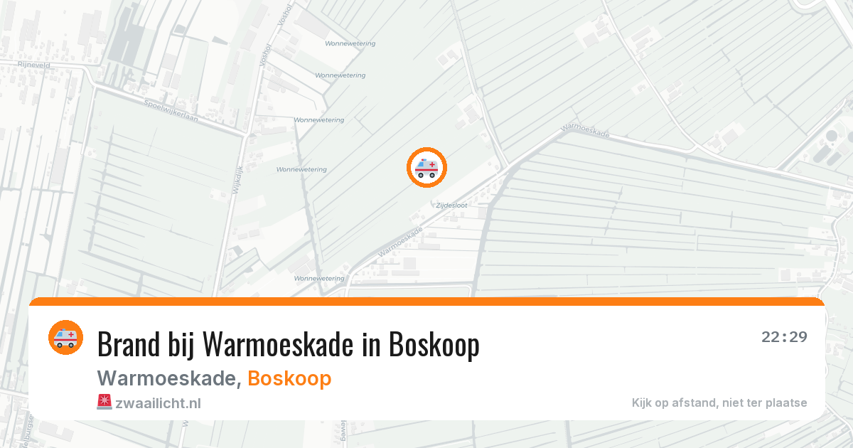 Brand bij Warmoeskade in Boskoop — 27 jun 2026
