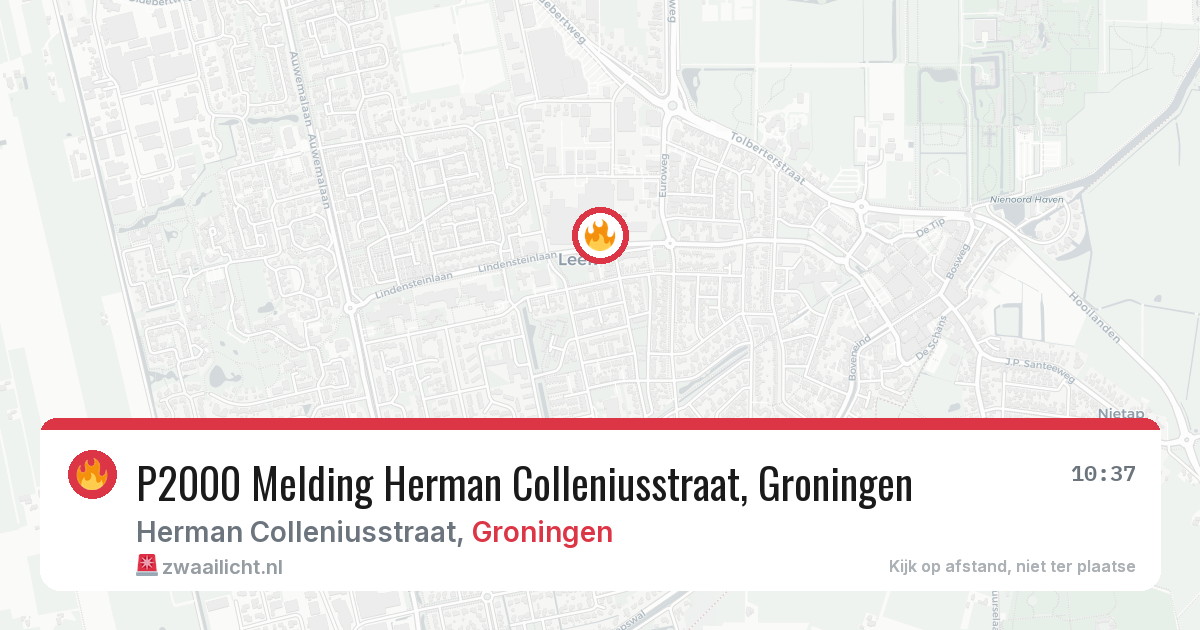 P2000 Melding Herman Colleniusstraat, Groningen — 8 feb 2026