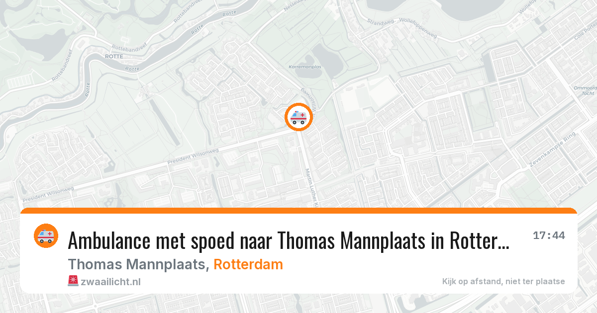 Ambulance met spoed naar Thomas Mannplaats in Rotterdam — 13 aug 2026