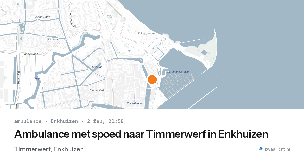 Ambulance met spoed naar Timmerwerf in Enkhuizen — 2 feb 2026