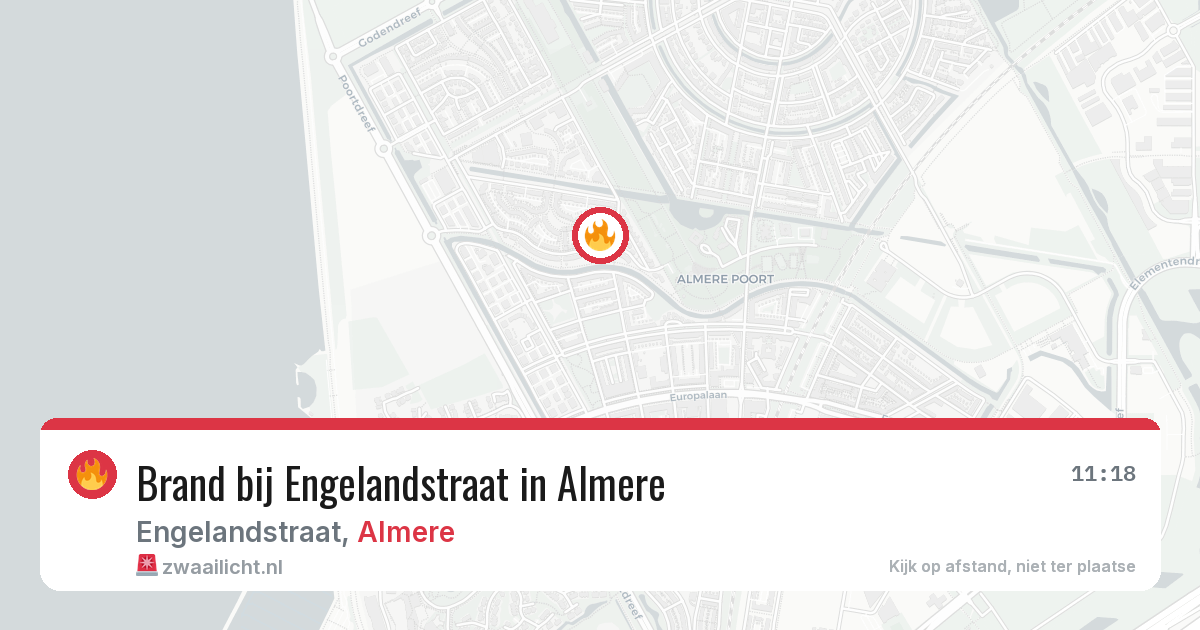 Brand bij Engelandstraat in Almere — 9 mrt 2026
