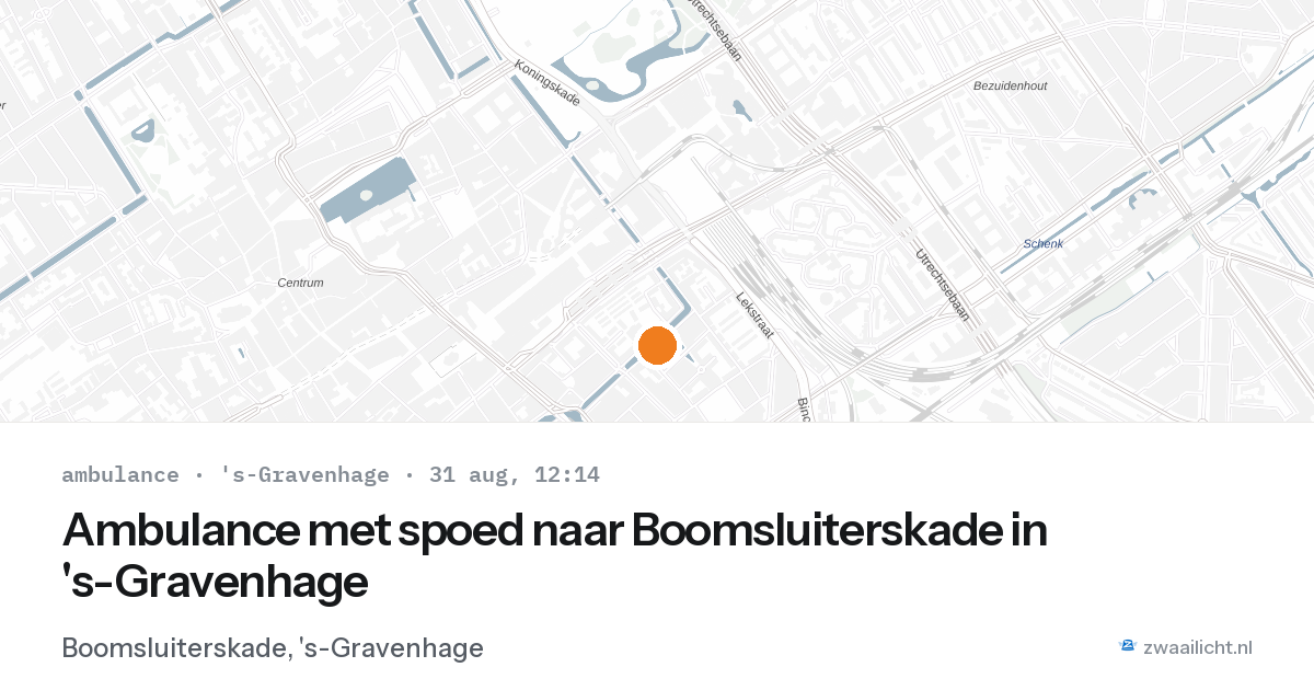 Ambulance met spoed naar Boomsluiterskade in 's-Gravenhage — 31 aug 2026