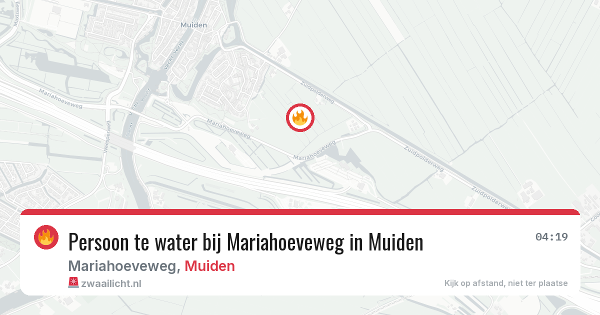 Persoon te water bij Mariahoeveweg in Muiden — 11 mei 2026