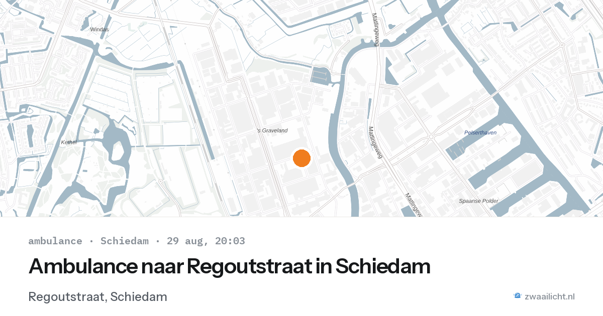 Ambulance naar Regoutstraat in Schiedam — 29 aug 2026