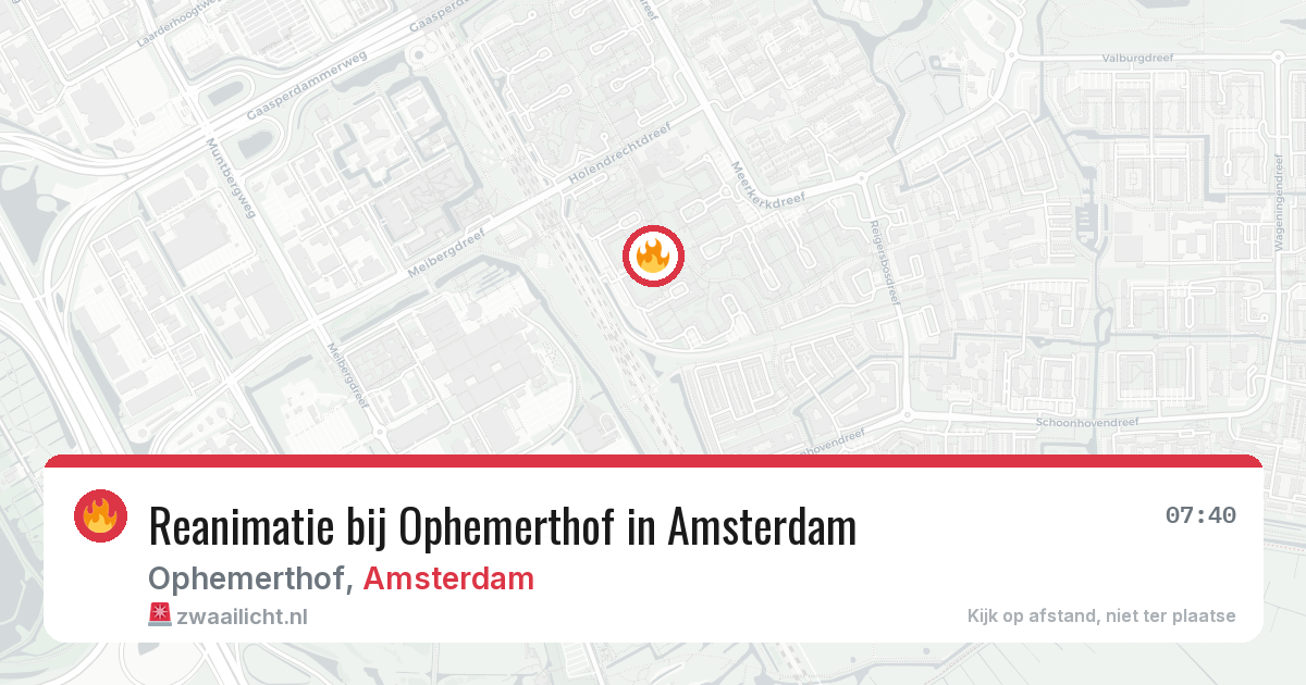Reanimatie bij Ophemerthof in Amsterdam — 20 jul 2026
