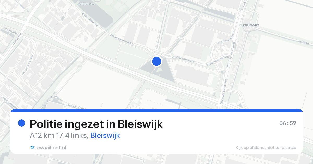 Politie ingezet in Bleiswijk — 21 aug 2026 | 🚨 Zwaailicht.nl