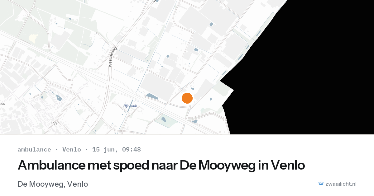 Ambulance met spoed naar De Mooyweg in Venlo — 15 jun 2026