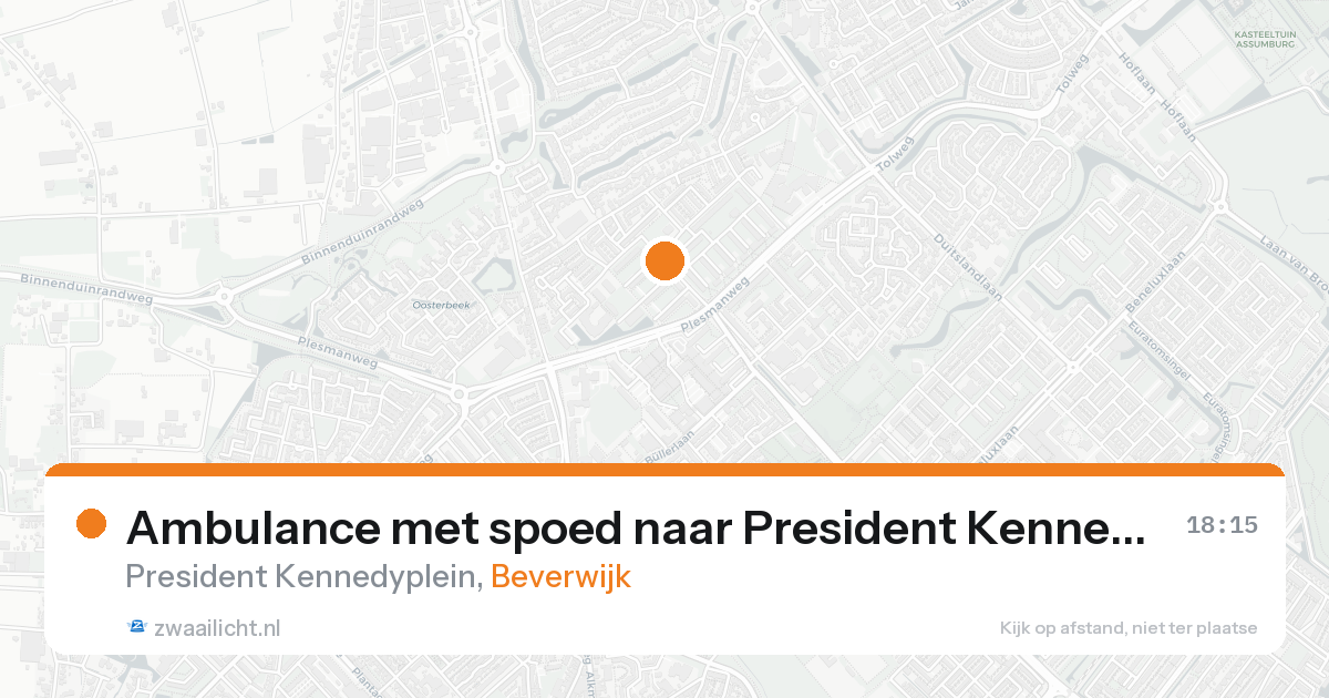 Ambulance met spoed naar President Kennedyplein in Beverwijk — 19 aug 2026