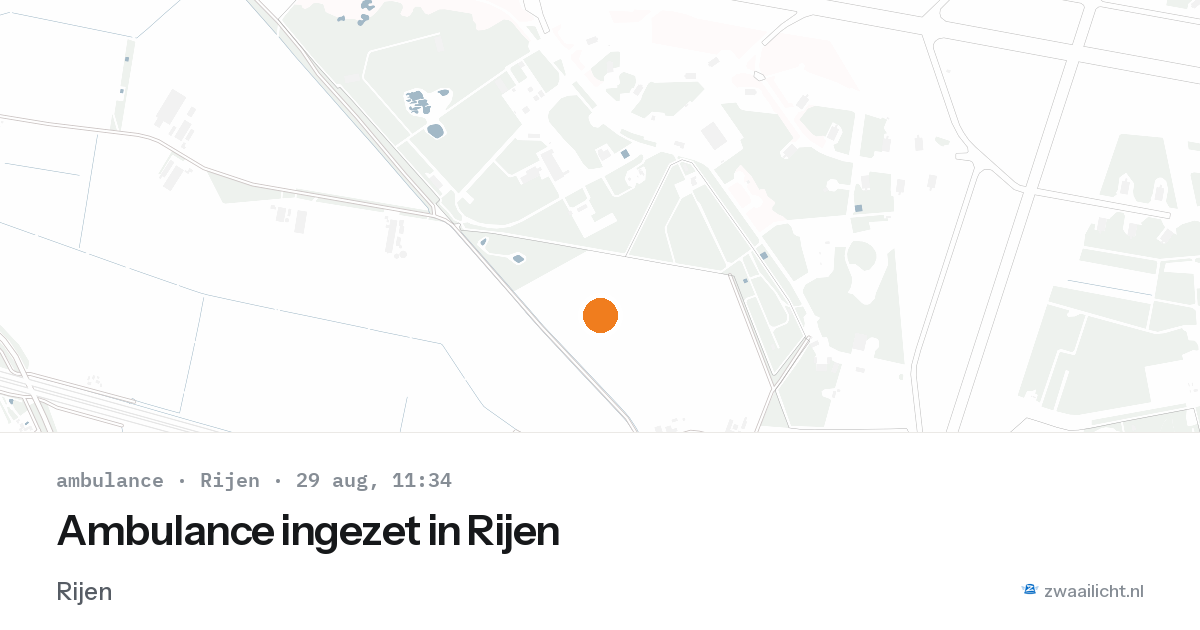 Ambulance ingezet in Rijen — 29 aug 2026
