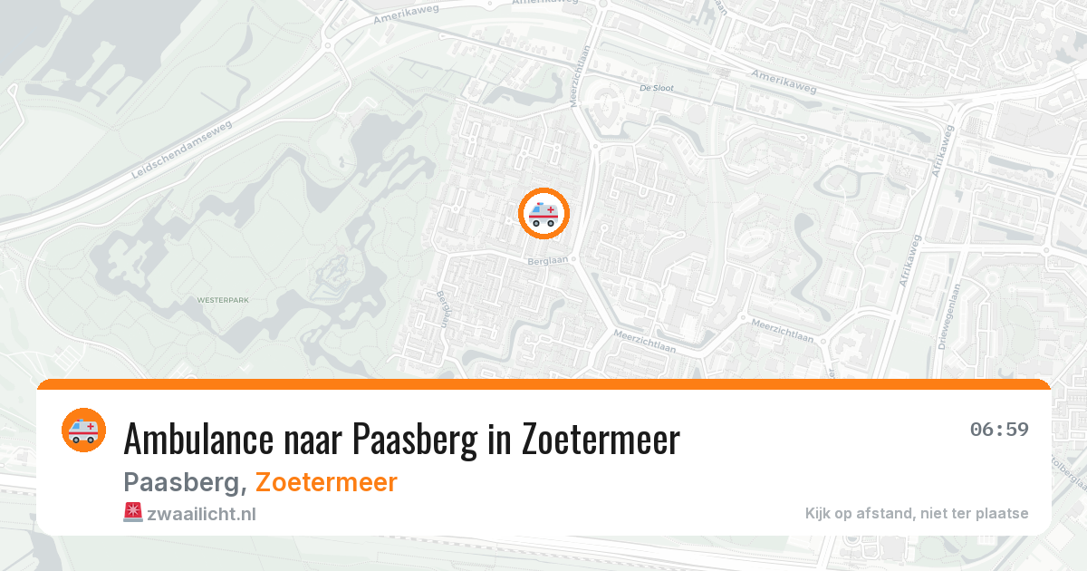 Ambulance naar Paasberg in Zoetermeer — 5 aug 2026