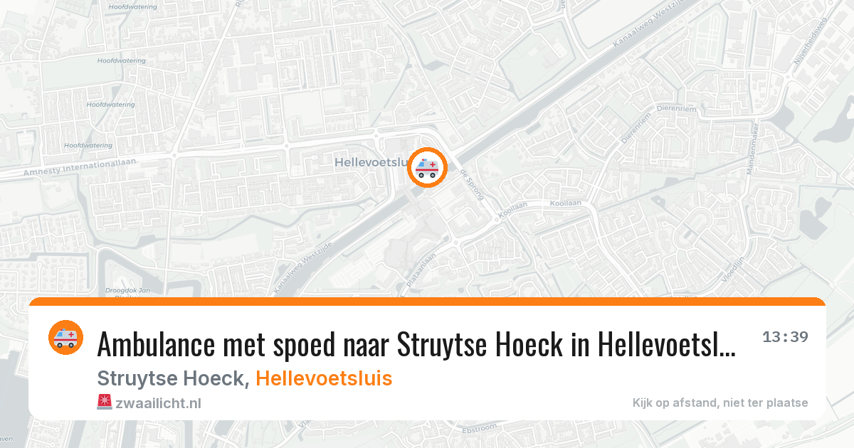 Ambulance met spoed naar Struytse Hoeck in Hellevoetsluis — 27 jun 2026