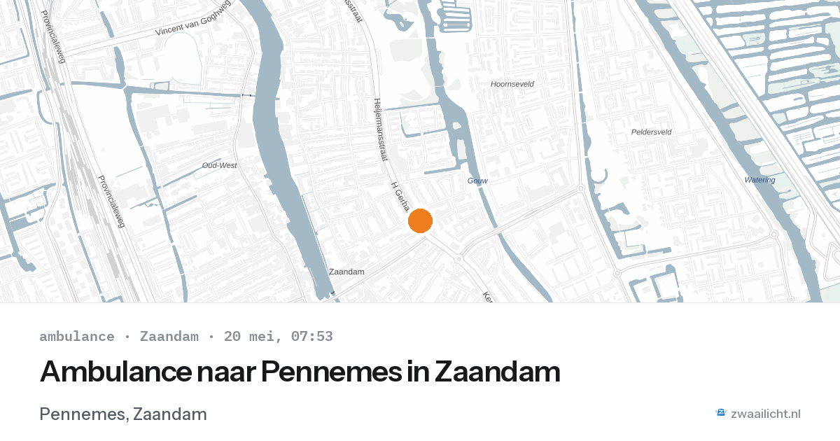 Ambulance naar Pennemes in Zaandam — 20 mei 2026