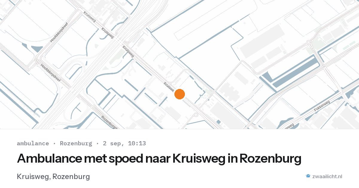 Ambulance met spoed naar Kruisweg in Rozenburg — 2 sep 2026