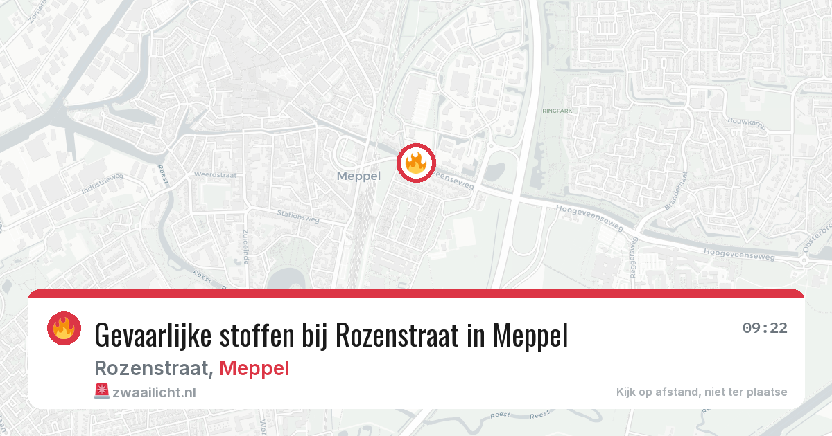 Gevaarlijke stoffen bij Rozenstraat in Meppel — 8 jun 2026