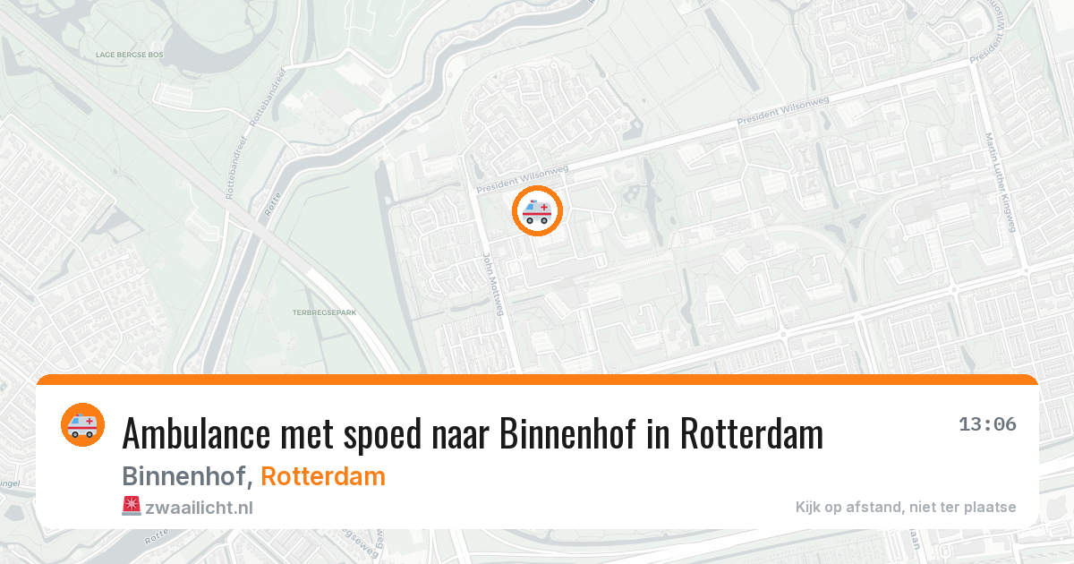 Ambulance met spoed naar Binnenhof in Rotterdam — 26 apr 2026