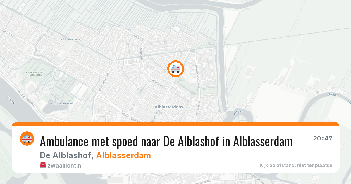 Ambulance met spoed naar De Alblashof in Alblasserdam — 5 jul 2026