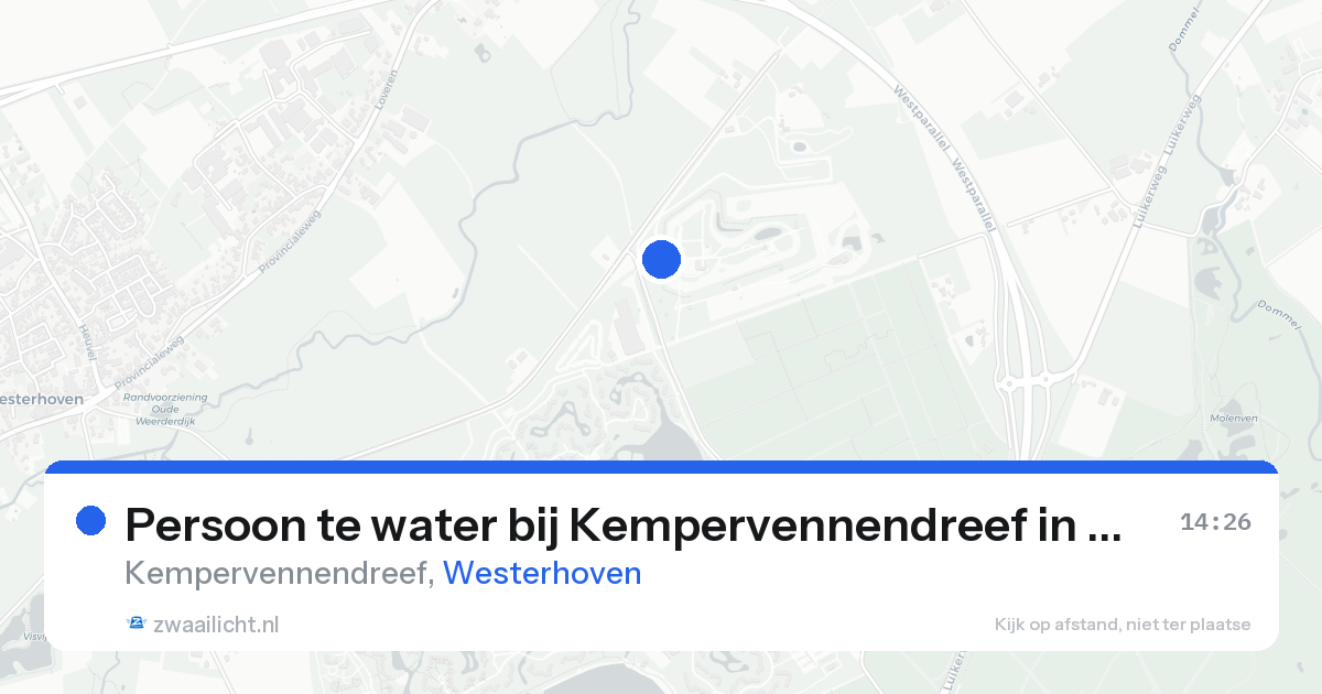 Persoon te water bij Kempervennendreef in Westerhoven — 16 aug 2026