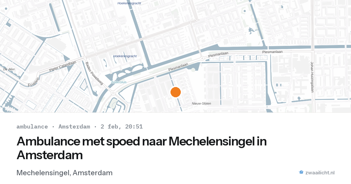 Ambulance met spoed naar Mechelensingel in Amsterdam — 2 feb 2026