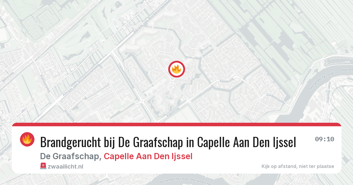 Brandgerucht bij De Graafschap in Capelle Aan Den Ijssel — 3 aug 2026