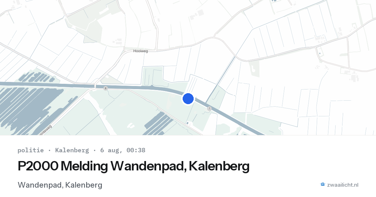 P2000 Melding Wandenpad, Kalenberg — 5 aug 2026