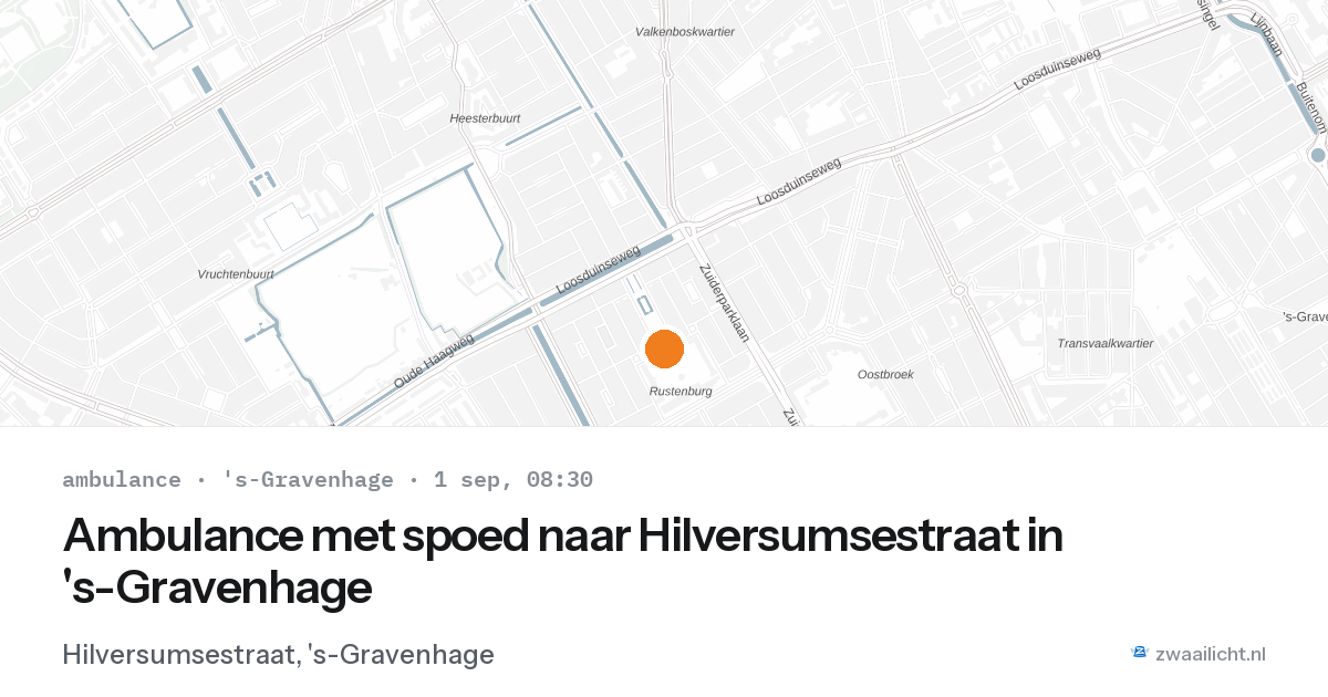 Ambulance met spoed naar Hilversumsestraat in 's-Gravenhage — 1 sep 2026