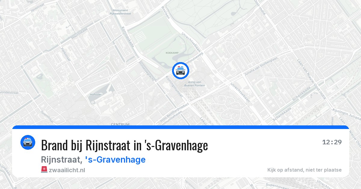 Brand bij Rijnstraat in 's-Gravenhage — 13 aug 2026