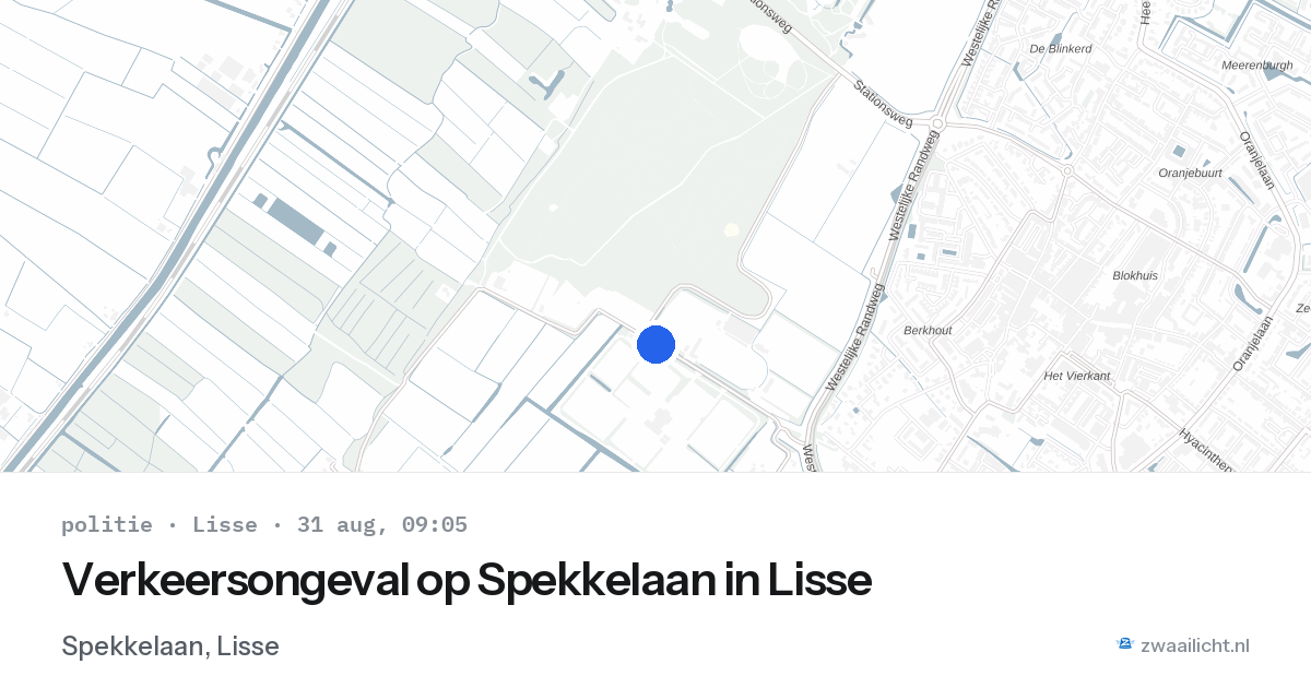 Verkeersongeval op Spekkelaan in Lisse — 31 aug 2026