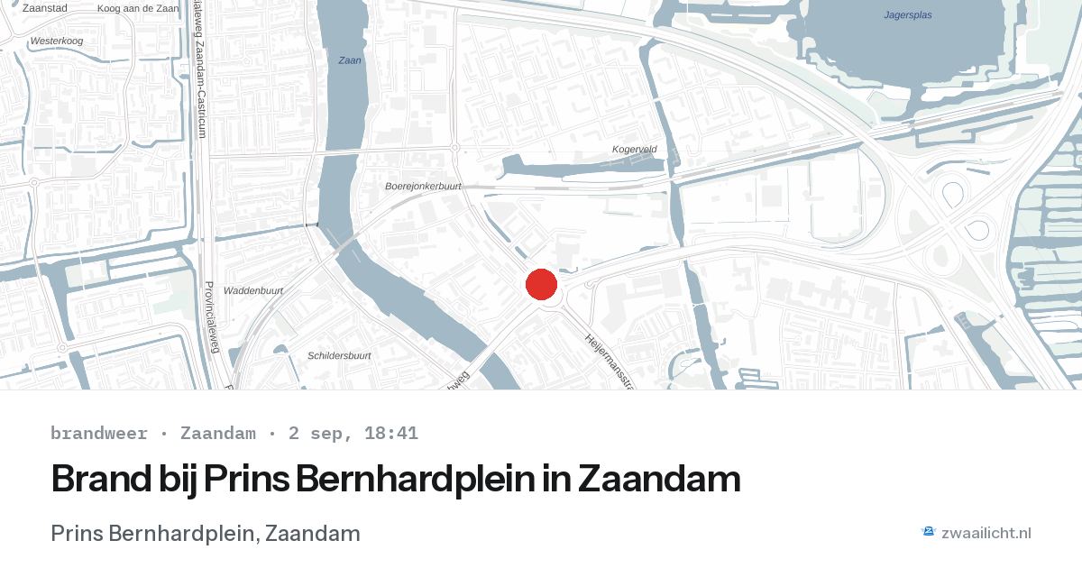 Brand bij Prins Bernhardplein in Zaandam — 2 sep 2026