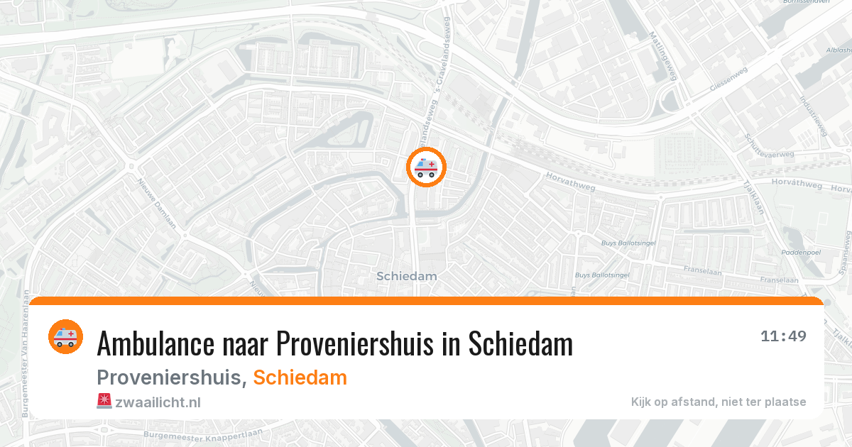 Ambulance naar Proveniershuis in Schiedam — 25 jun 2026