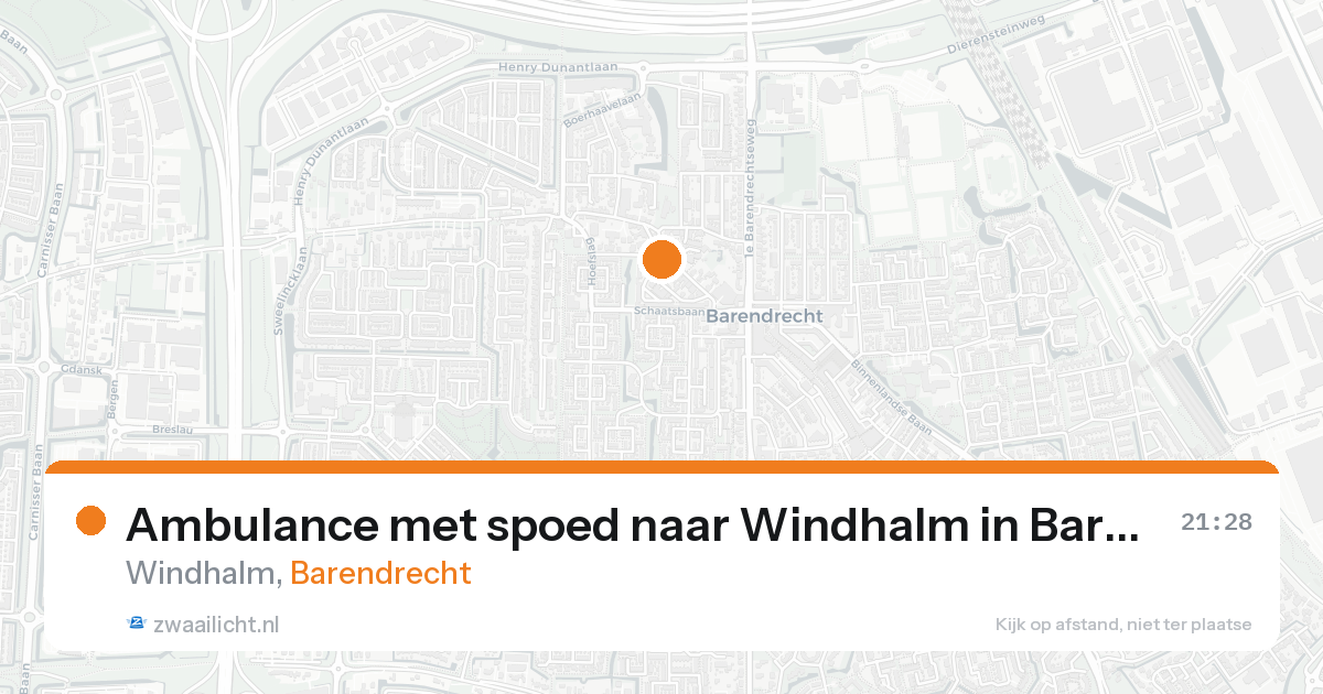 Ambulance met spoed naar Windhalm in Barendrecht — 17 aug 2026