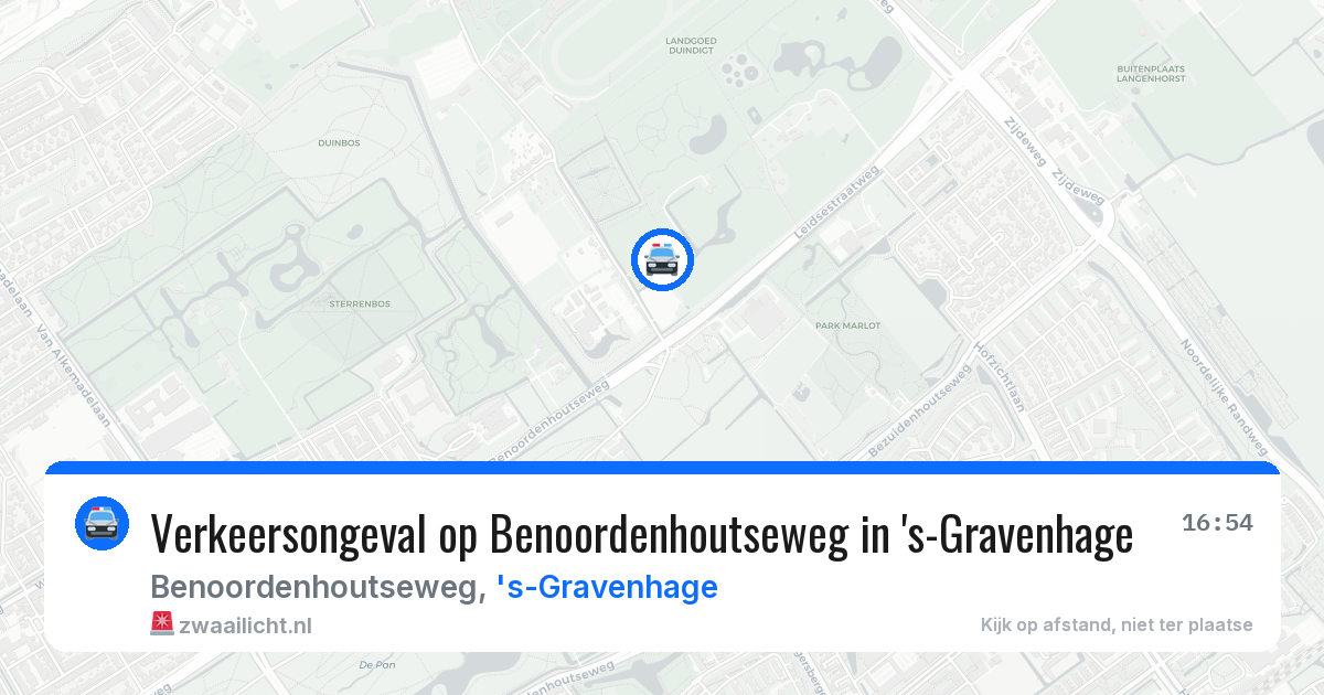 Verkeersongeval op Benoordenhoutseweg in 's-Gravenhage — 29 jul 2026