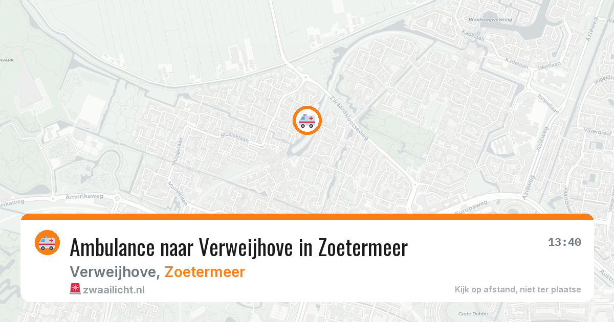 Ambulance naar Verweijhove in Zoetermeer — 20 mei 2026