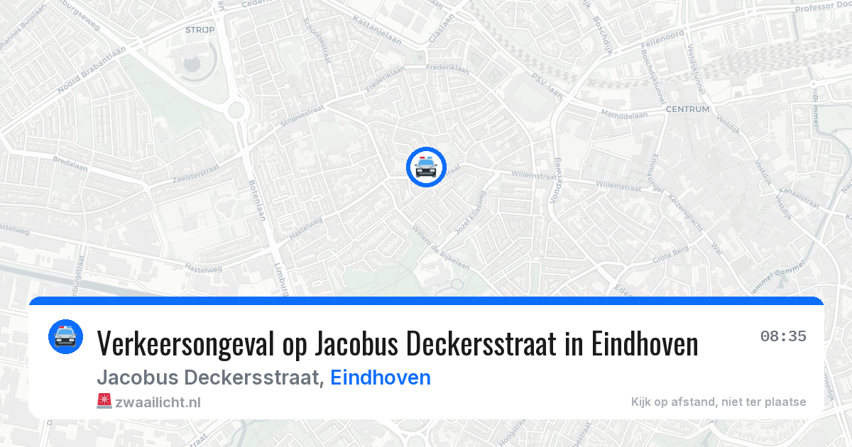 Verkeersongeval op Jacobus Deckersstraat in Eindhoven — 16 jul 2026