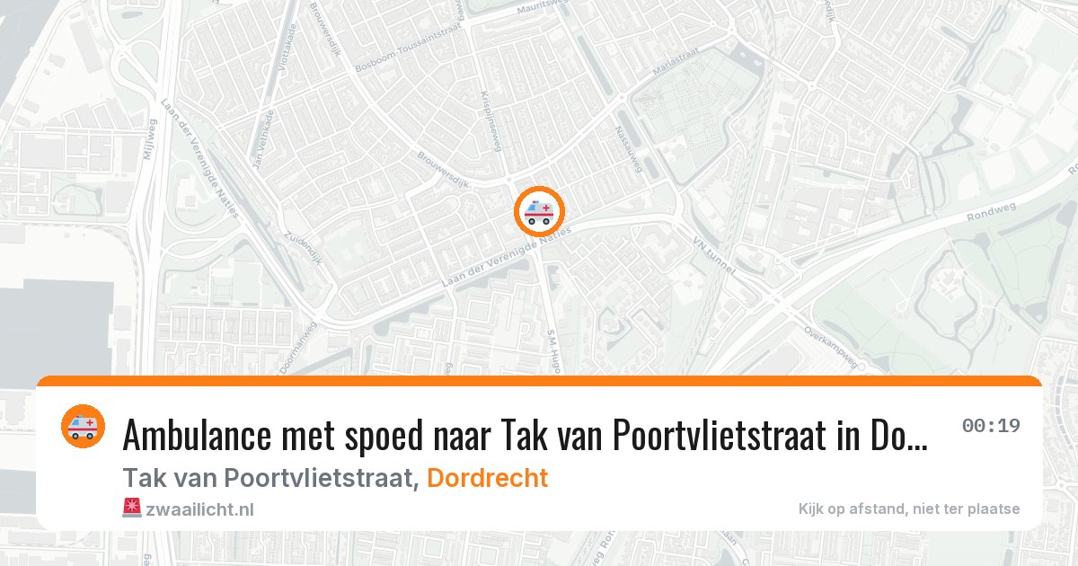 Ambulance met spoed naar Tak van Poortvlietstraat in Dordrecht — 8 feb 2026
