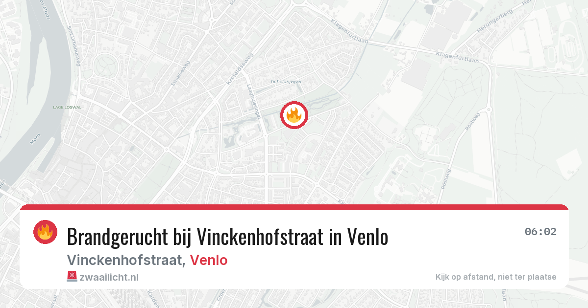 Brandgerucht bij Vinckenhofstraat in Venlo — 28 jun 2026
