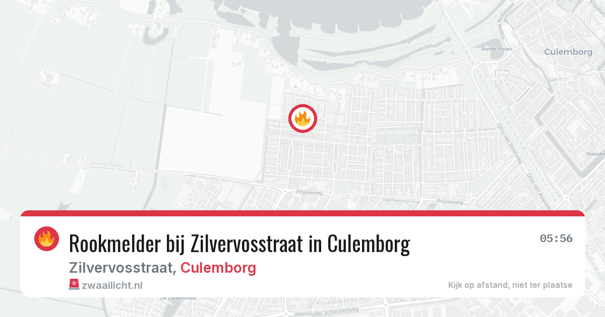 Rookmelder bij Zilvervosstraat in Culemborg — 11 jul 2026