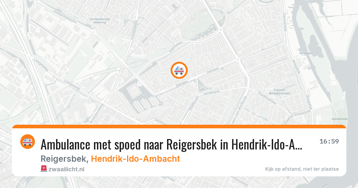 Ambulance met spoed naar Reigersbek in Hendrik-Ido-Ambacht — 8 jun 2026