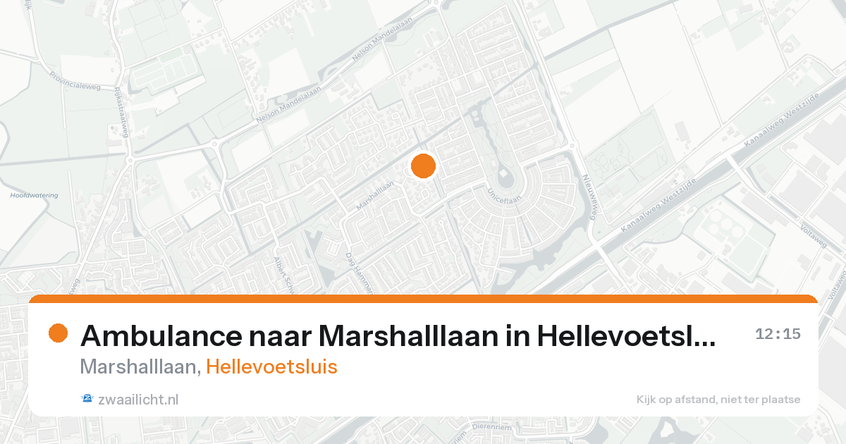 Ambulance naar Marshalllaan in Hellevoetsluis — 20 aug 2026