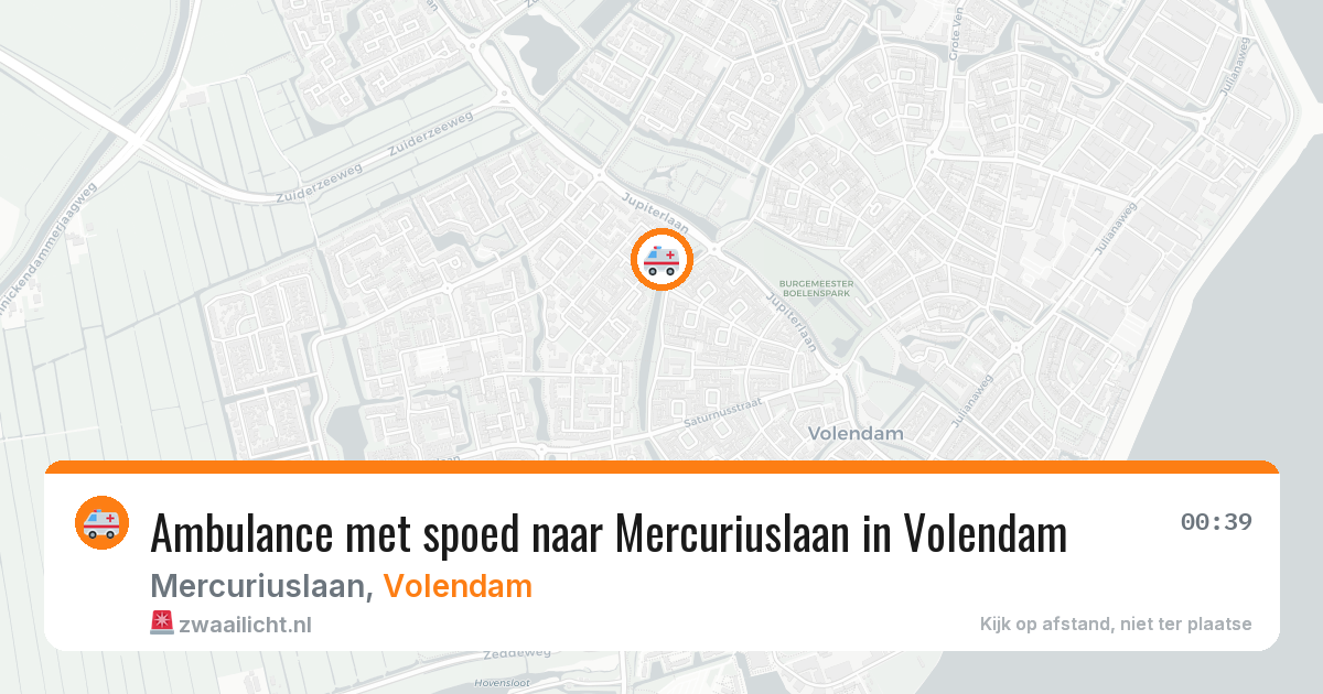 Ambulance met spoed naar Mercuriuslaan in Volendam — 14 aug 2026
