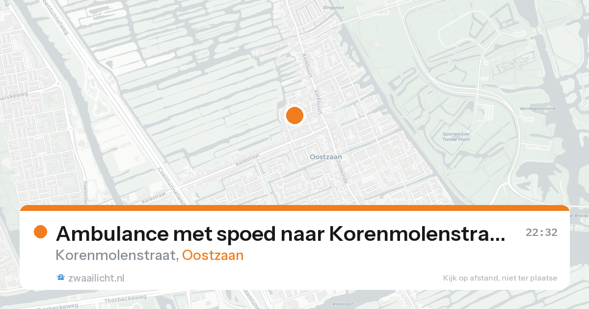 Ambulance met spoed naar Korenmolenstraat in Oostzaan — 20 aug 2026