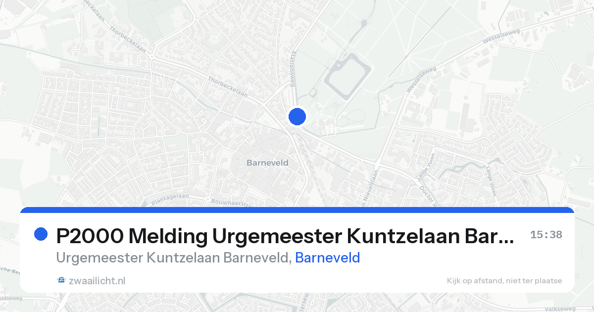 P2000 Melding Urgemeester Kuntzelaan Barneveld, Barneveld — 20 aug 2026
