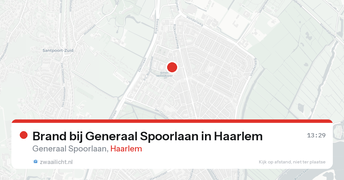 Brand bij Generaal Spoorlaan in Haarlem — 25 aug 2026