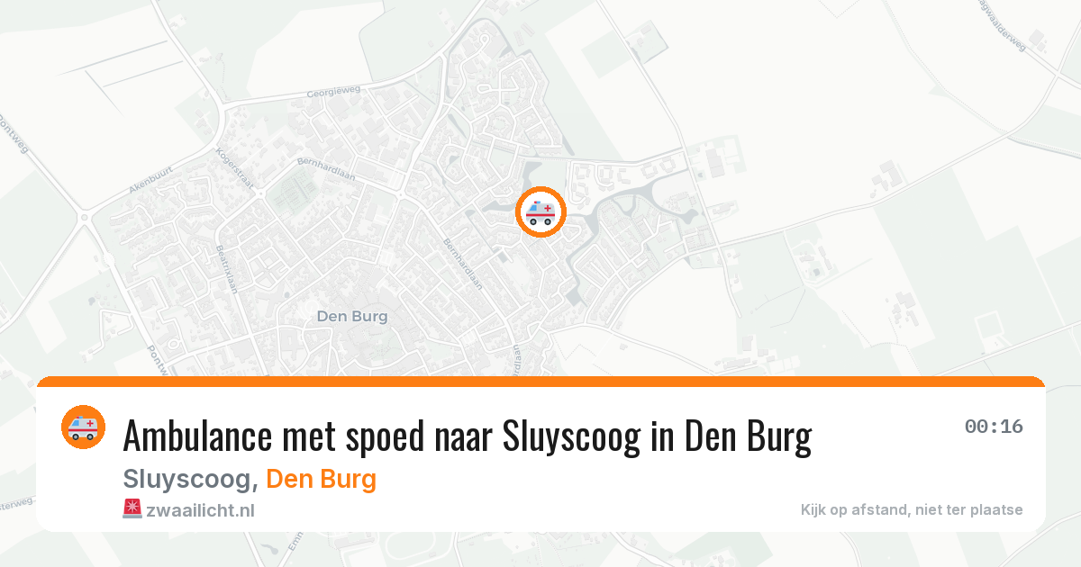 Ambulance met spoed naar Sluyscoog in Den Burg — 18 mrt 2026