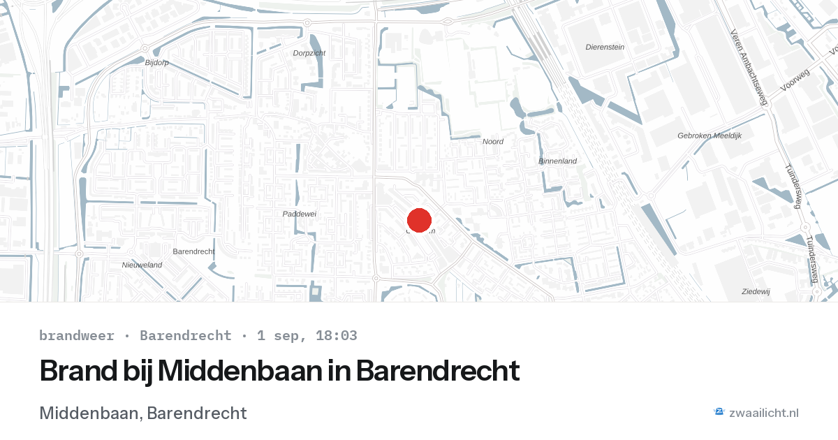 Brand bij Middenbaan in Barendrecht — 1 sep 2026