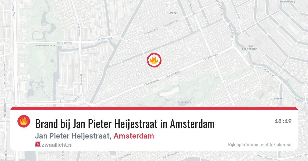 Brand bij Jan Pieter Heijestraat in Amsterdam — 19 jun 2026