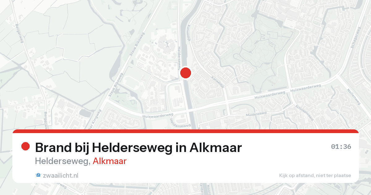 Brand bij Helderseweg in Alkmaar — 23 aug 2026