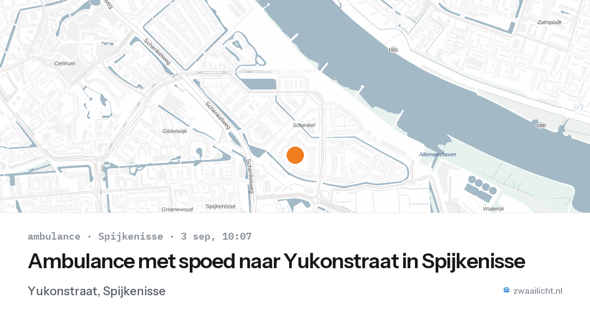 Ambulance met spoed naar Yukonstraat in Spijkenisse — 3 sep 2026