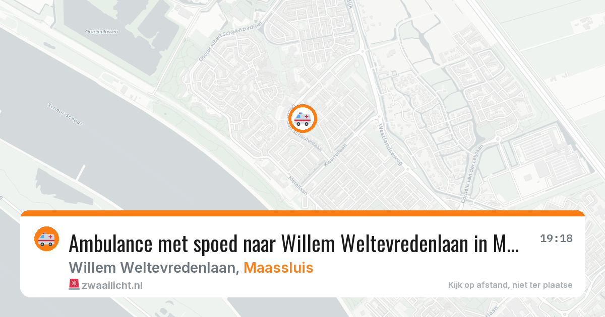 Ambulance met spoed naar Willem Weltevredenlaan in Maassluis — 21 mrt 2026