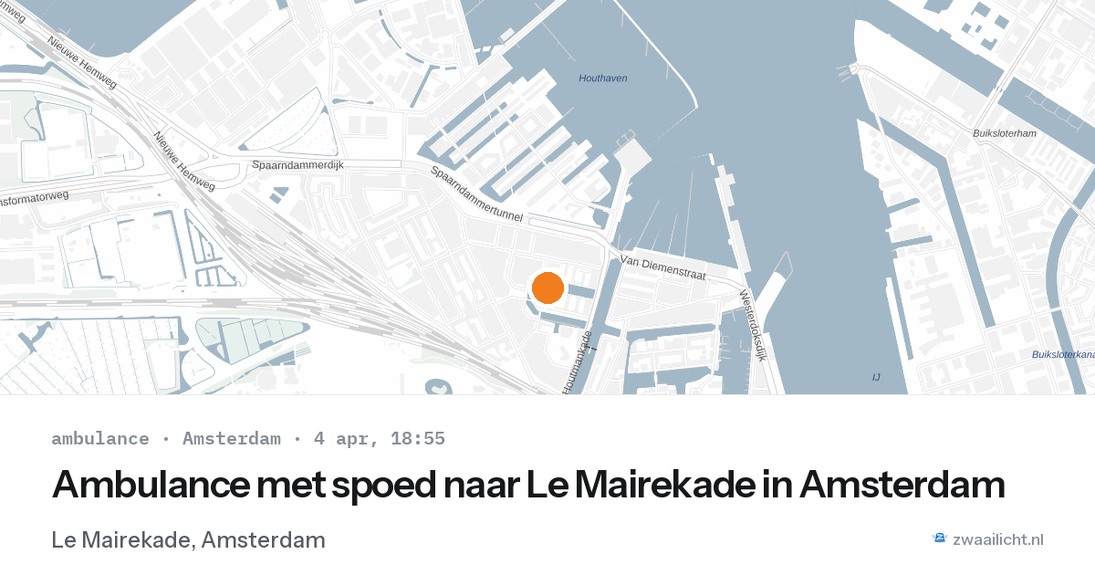 Ambulance met spoed naar Le Mairekade in Amsterdam — 4 apr 2026